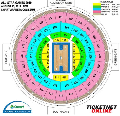 araneta coliseum seating chart|Updated Seat and Price Guide for .
